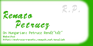 renato petrucz business card